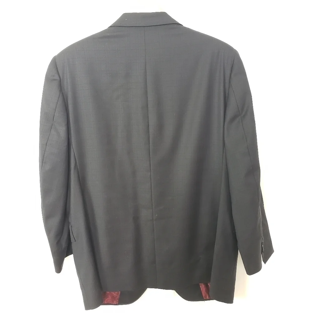 Giliberto of Loro Piana fabric black muted burgundy check blazer suit jacket